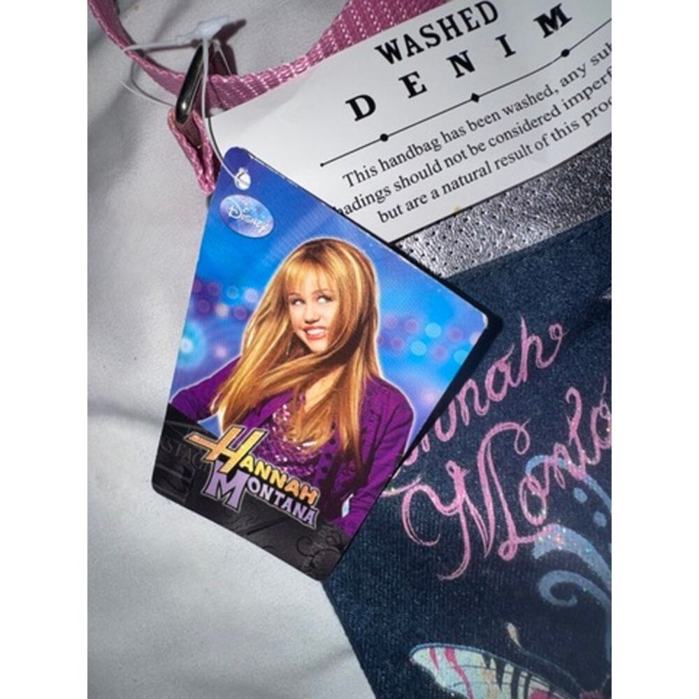 Vintage Hannah Montana Miley Cyrus Denim Pop Star Tote Bag Purse NEW WITH TAG - Picture 8 of 8